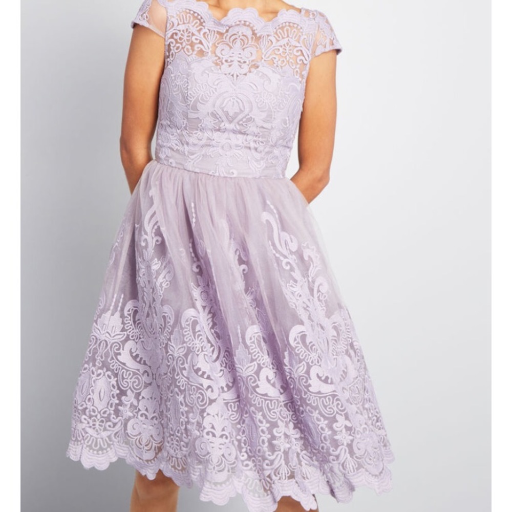 ModCloth Exquisite Elegance Lace Dress in Lilac